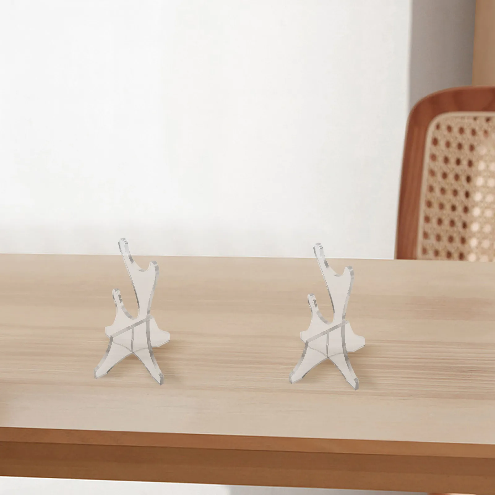 2Pcs Display Stand Acrylic Holder Stable Desktop Organizer Rack Tabletop Display Bracket Wand Stand