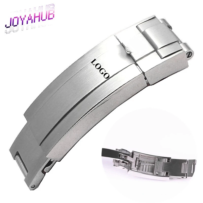 

Настроить логотип, простая пряжка для дайверских часов из твердой изысканной стали, регулируемые механические часы, безопасная складная пряжка, 16 мм, замена OEM