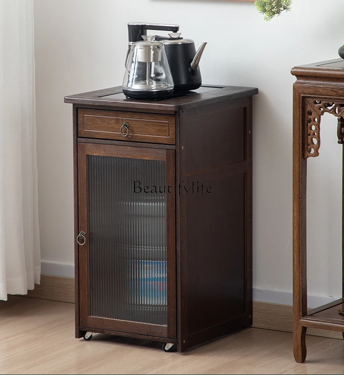 Household Water Boiling Kettle Integrated Tea Table-Side Cabinet Mobile Tea and Tea Set Storage Cabinet