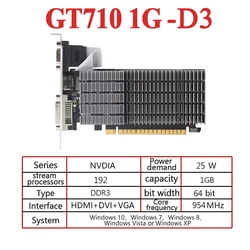 LS NVIDIA GeForce GT710 Heavy Hammer 1G/2G DDR3 HDMI/DVI /VGA Entry-level PCI-E Discrete Graphics Card For Desktop Computers