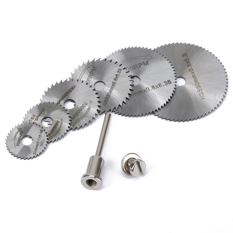 Pisau gergaji pemotong kecepatan tinggi, konektor 6mm 7 buah/set