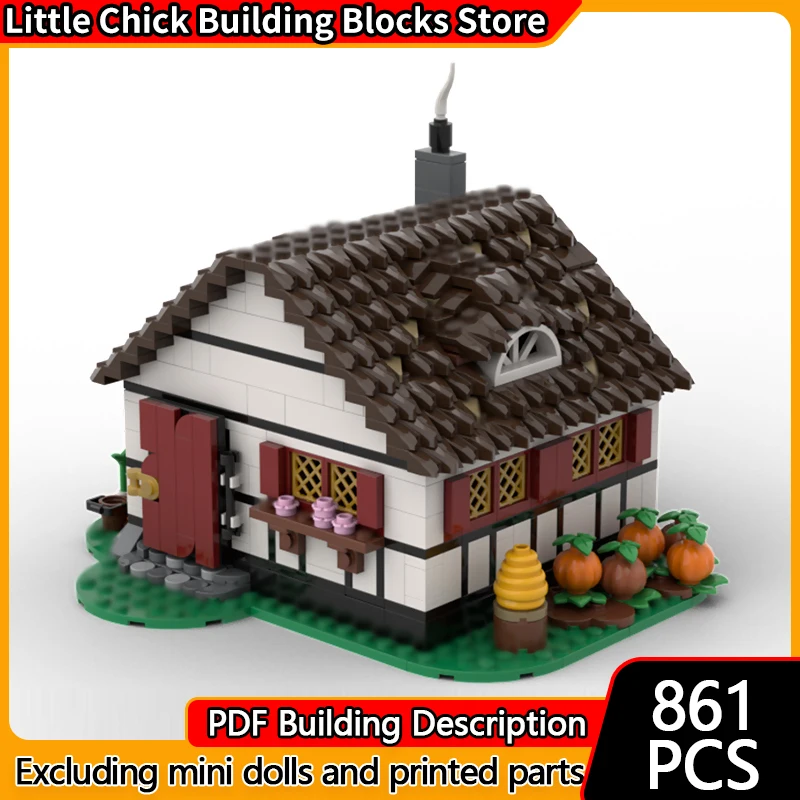 

City Street View Model MOC Building Bricks Old Medieval Farmhouse Modular Technology Children Holiday Gifts Assemble Toys Suit