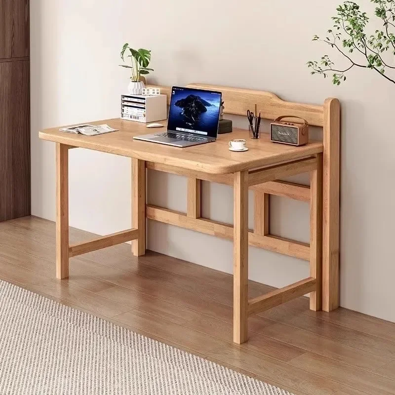 Small apartment folding table all solid wood desk  student home study writing table small apartment bedside student