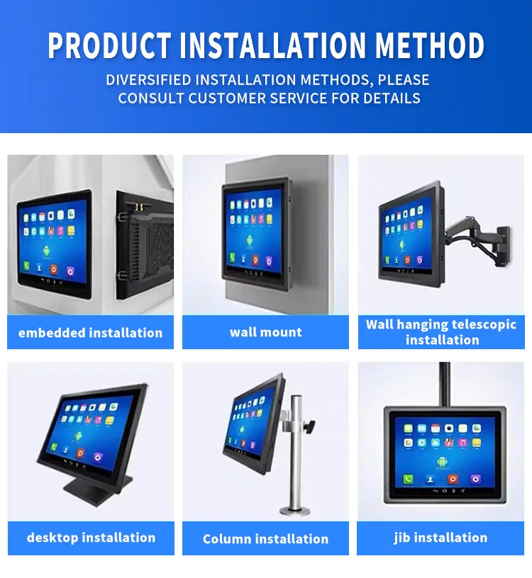 كمبيوتر لوحي صناعي HMI مقاوم للماء مقاس 21.5 بوصة IP65 مع مخزون RK3288/RK3568 2+32GB Android14/Linux/Debain مع متوفر