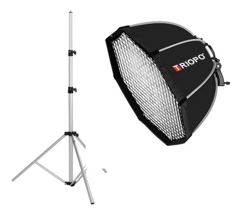 Softbox Octabox Triopo Flash Speedlite 120cm + Grid + Tripod 1,90