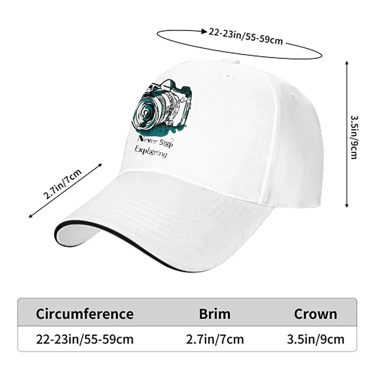 Pure Color Dad Hats Never Stop Men's Hat Sun Visor Baseball Caps Photographer Camera Patent Peaked Cap