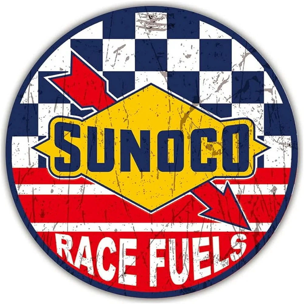 ملصقات قصدير مستديرة عتيقة ، لافتات معدنية ، سونوكو رويال ، سينجال ، محطة وقود هانكوك ، استنساخ زيت المحرك ، ديكور حنين للمسنين #5