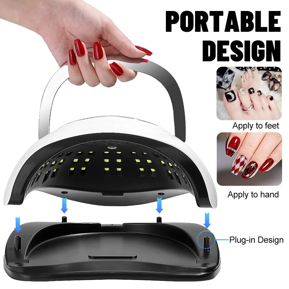 Secador de unhas poderoso com grande tela sensível ao toque, lâmpada LED para cura de esmalte, lâmpada de secagem profissional 72LEDs 320W