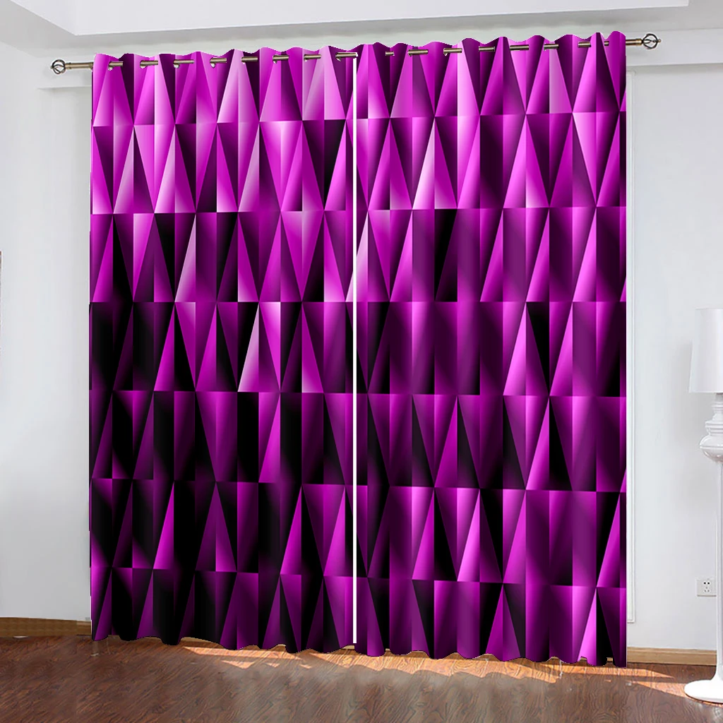 High quality custom 3d curtain fabric purple soft curtains 3D Curtains set For Bed room Living room Office Hotel