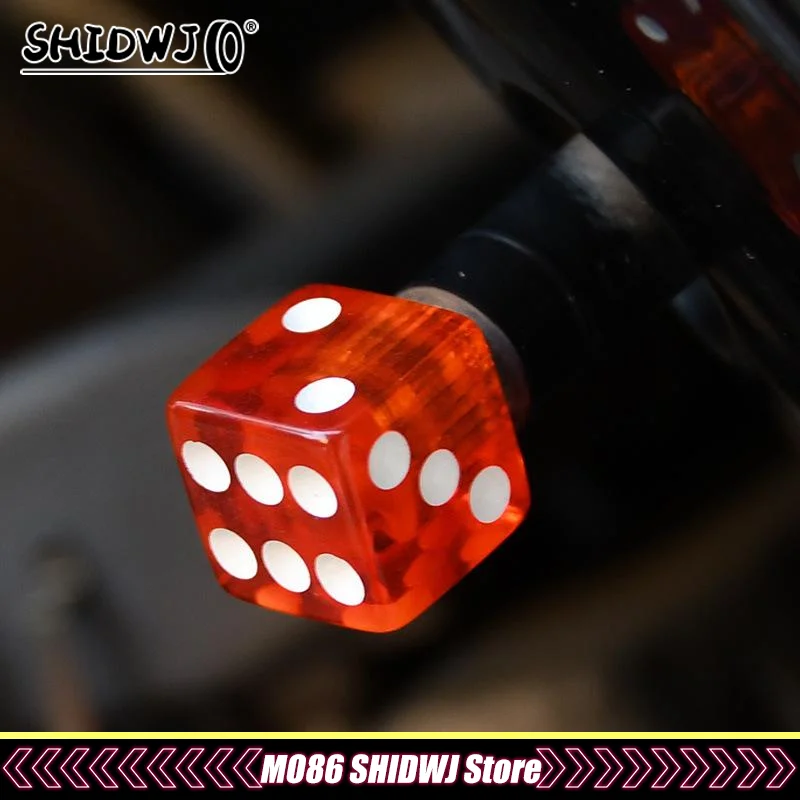 

4Pcs Aluminum Alloy Tire Valve Caps Dice Wheel Stem Tyre Tire Wheel Stem Air Valve Dust Cover For Car Truck Motorcycle Bike