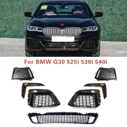 Car Front Lower Bumper grille grill Fog Light Cover Frame for BMW G30 525i 530i 540i Black Trim
