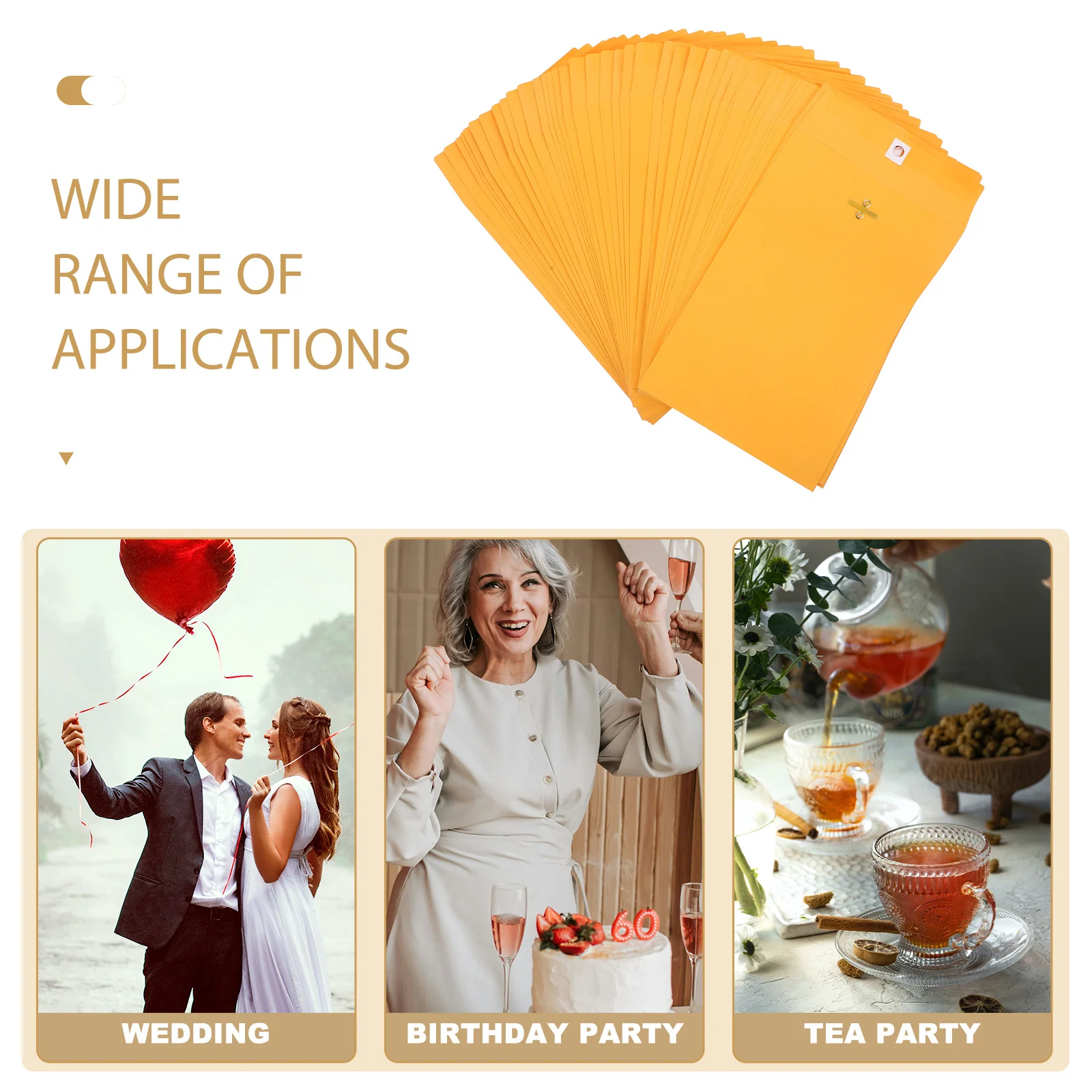 

50Pcs Kraft Paper Envelopes Blank Vintage Letter Envelopes for Invitations Birthday Holiday Corporate Event Use