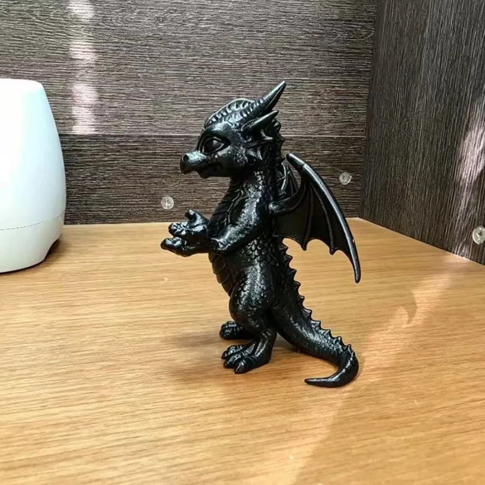 3D Printed Dragon Shaped Pen Holder Vintage Style Cartoon Dragon Pen Stand Statue Oriental Myth Plastic
