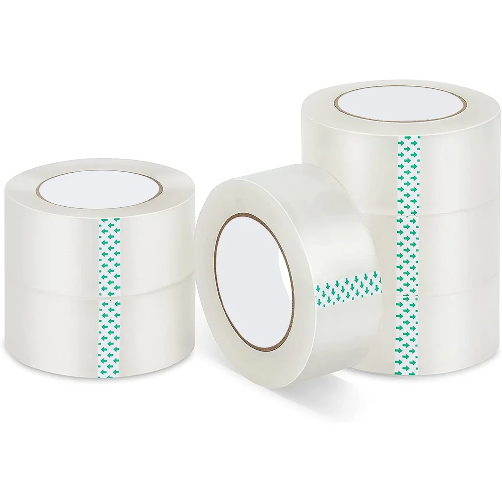 BOPP梱包テープ 1.88インチ x 109ヤード クリア 6個パック 強力粘着 引っ越し 配送 収納 重量物ボックス 環境に優しい 簡単剥がし