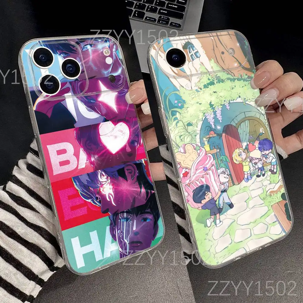 

P-Plave Yejun Noah Bamby For iPhone 17,16,15,14,13,12,11 Pro,Max,Plus,X,XS,XR,SE4,E Mini Transparent Soft Anti-Slip Grip