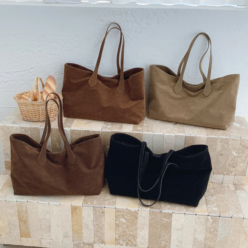 

Luxury Design Large Capacity Suede Texture Shoulder Bag Women New ​Trendy Work Commute Travel Handbag Exquisite Female Tote Bag