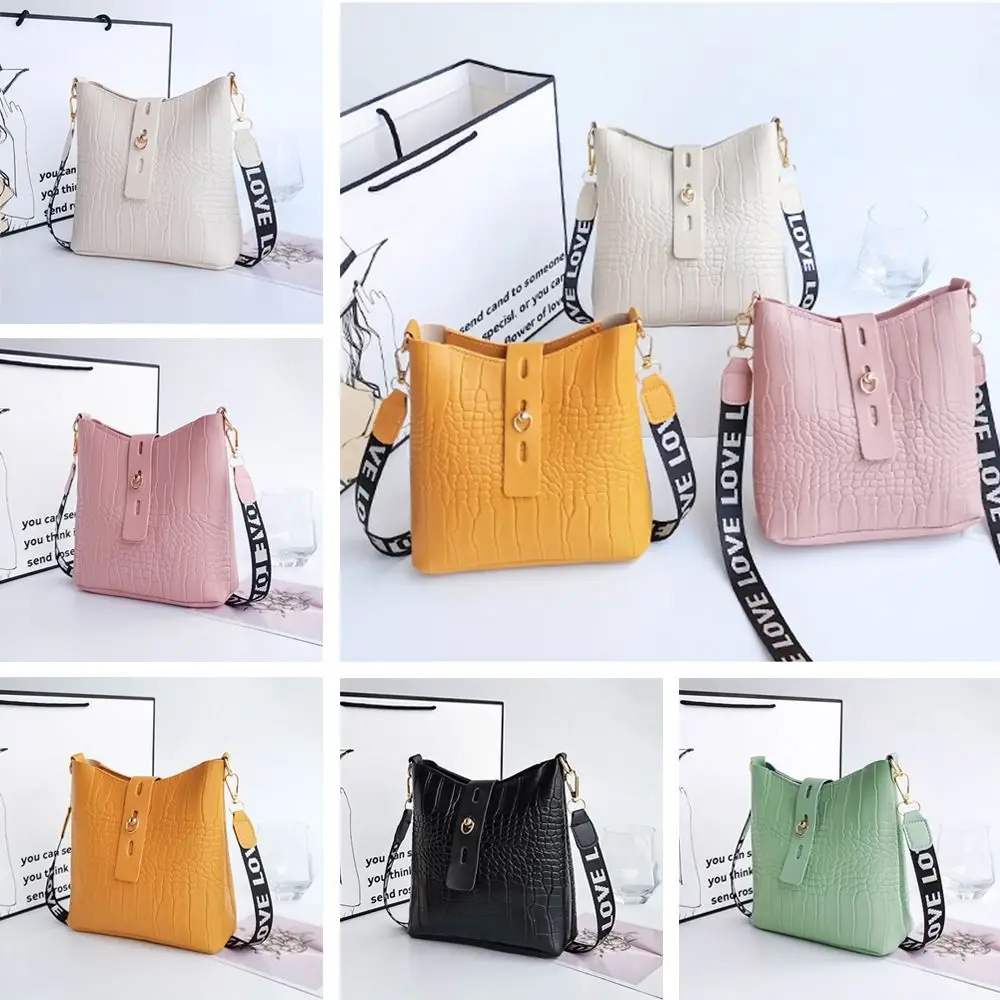 Fashion Solid Color PU Leather Shoulder Over Bags Messenger Bag Women Handbags Crossbody Bags
