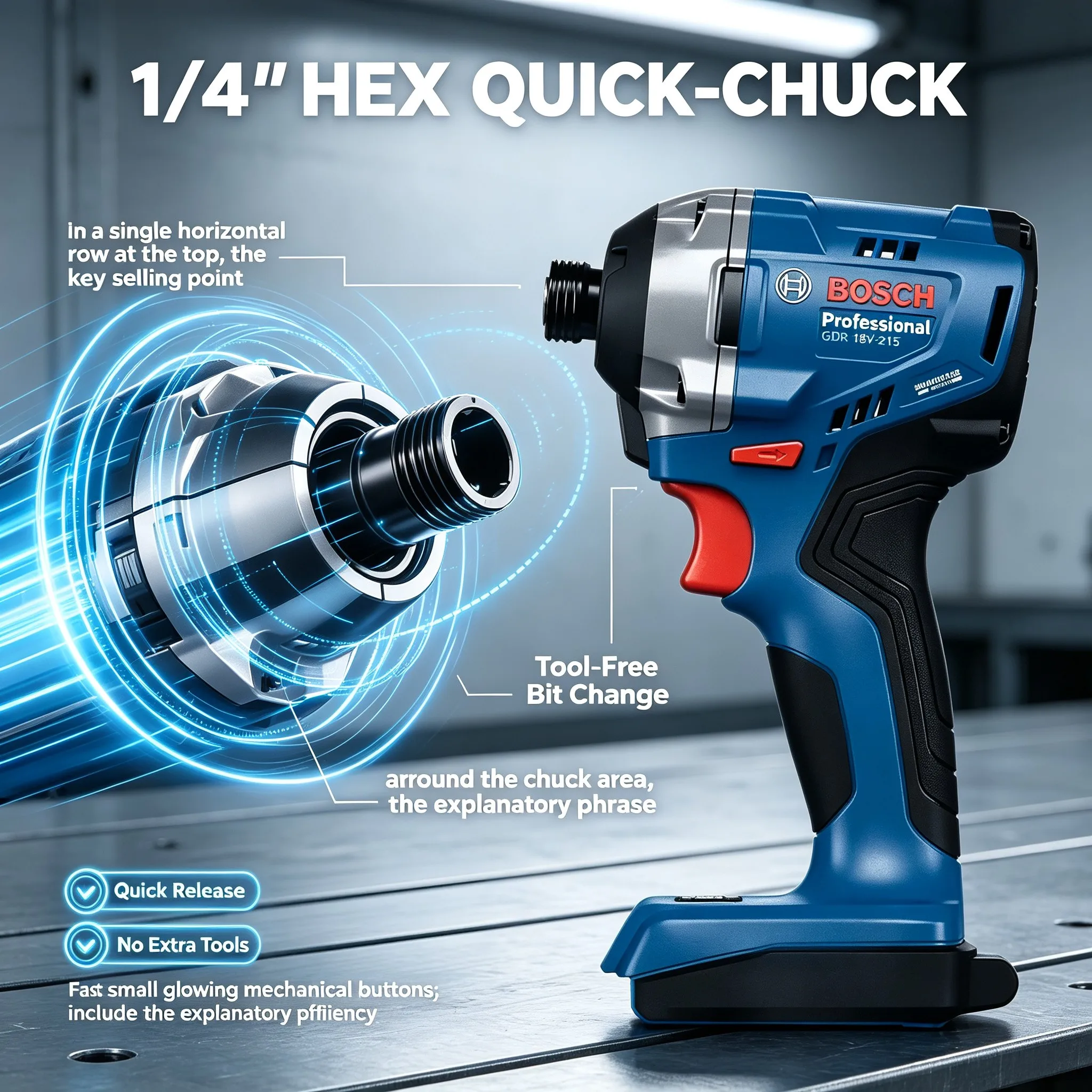 Bosch GDR 18V-215 18V Brushless Impact Driver 215Nm High Torque Cordless Electric Screwdriver Professional Power Tool