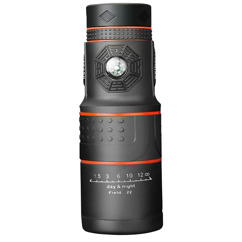 

12X50 HD Monocular Telescope with Compass Powerful BAK7 Prism Waterproof Low Light Vision Spyglass for Outdoor Camping Hunting