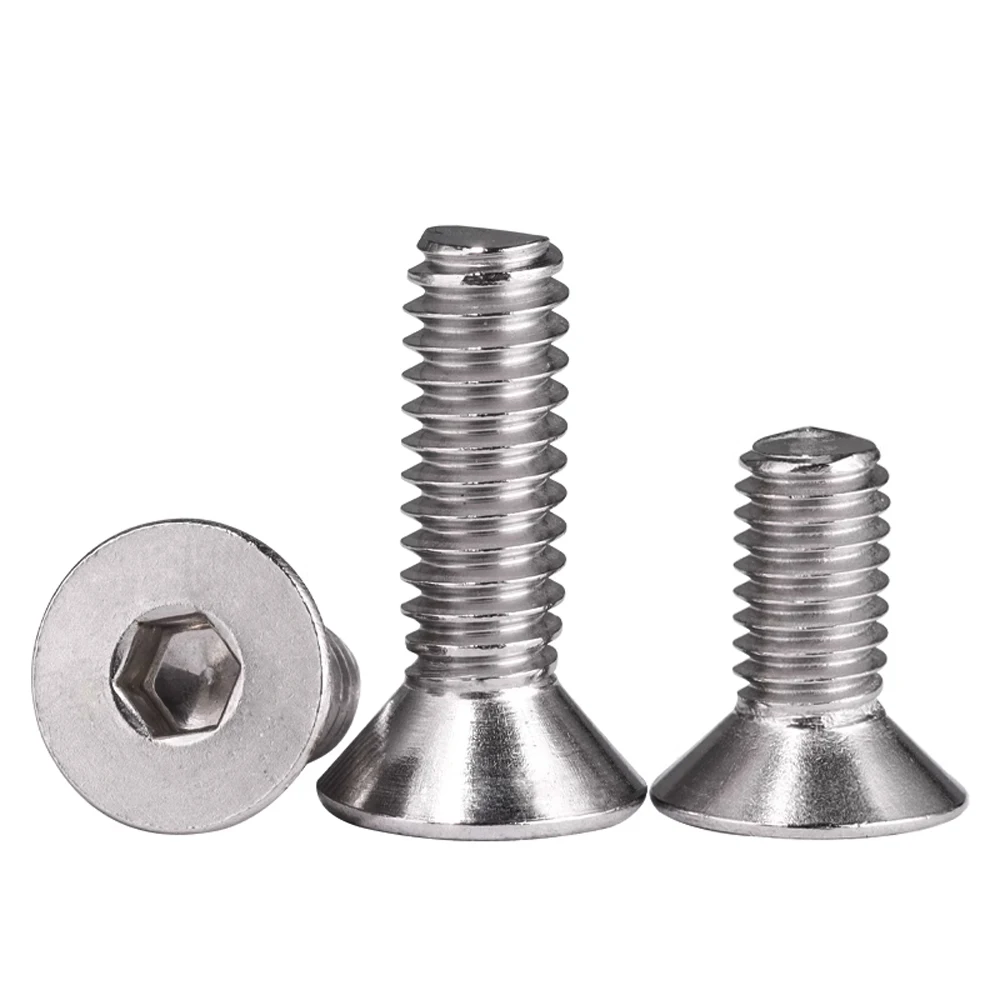 Viti a esagono incassato a testa svasata Beicai 1/4'' 5/16'' 3/8'' 1/2'' Filettatura UNC DIN7991 SUS304 Bulloni chiave a brugola in acciaio inossidabile