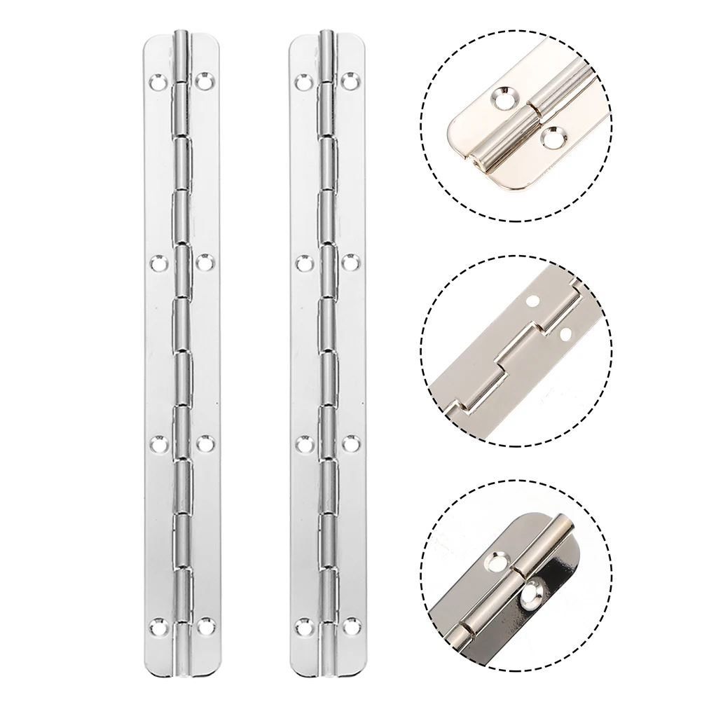 

4pcs Long Piano Heavy Duty Stainless Steel Hidden Cabinet for Wooden Boxes Toolboxes Luggage Gunmetal Industrial Corner Grass