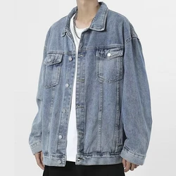 2026 New Hot Style Denim Jacket for Men Spring Autumn Zippers Solid Color Denim Coat Long Sleeve Casual Streetwear Jean Jackets