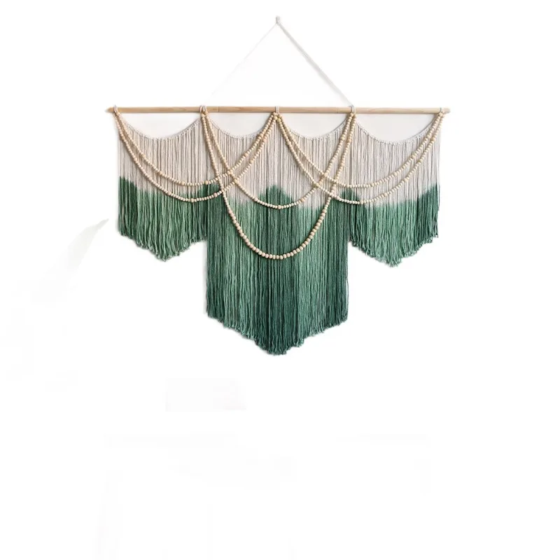 Nordic Bohemian Fringed Hand Woven Tapestry, Macrame Wall Hanging Decor for Homestay Hotel Room Background Ornament