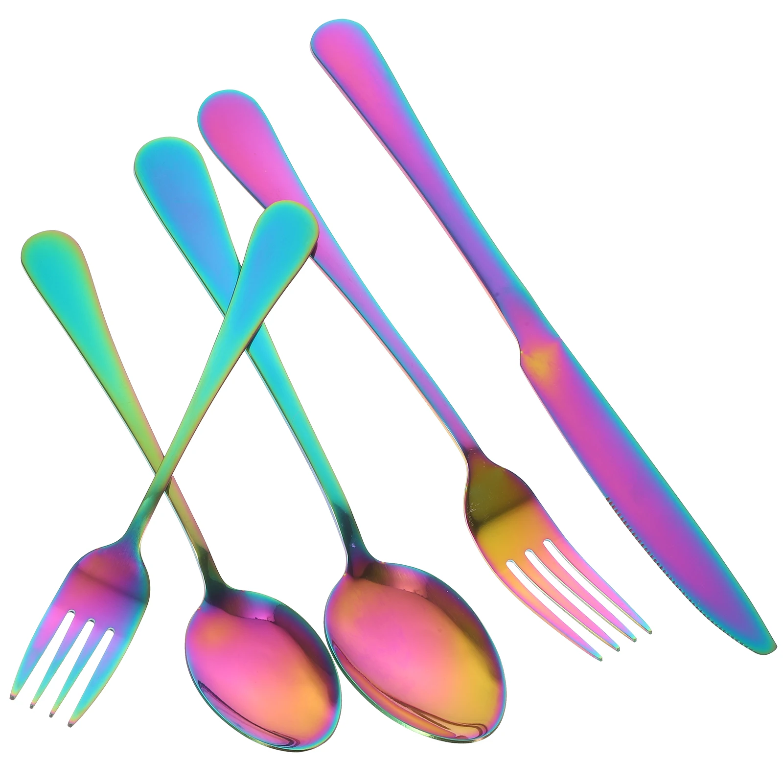 

1 set Rose Gold Cutlery Set Lightweight Portable Spoon Fork Knife Stainless Steel Kitchen Utensils Serving Kit