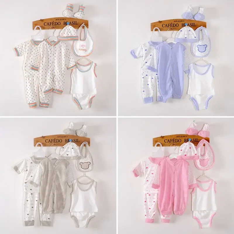 8PCS Newborn Baby Set 0-3Month Clothing kit Infant Baby Boys and Girls Clothes Cotton Cartoon Underwear Jumpsuit Baby Stuff