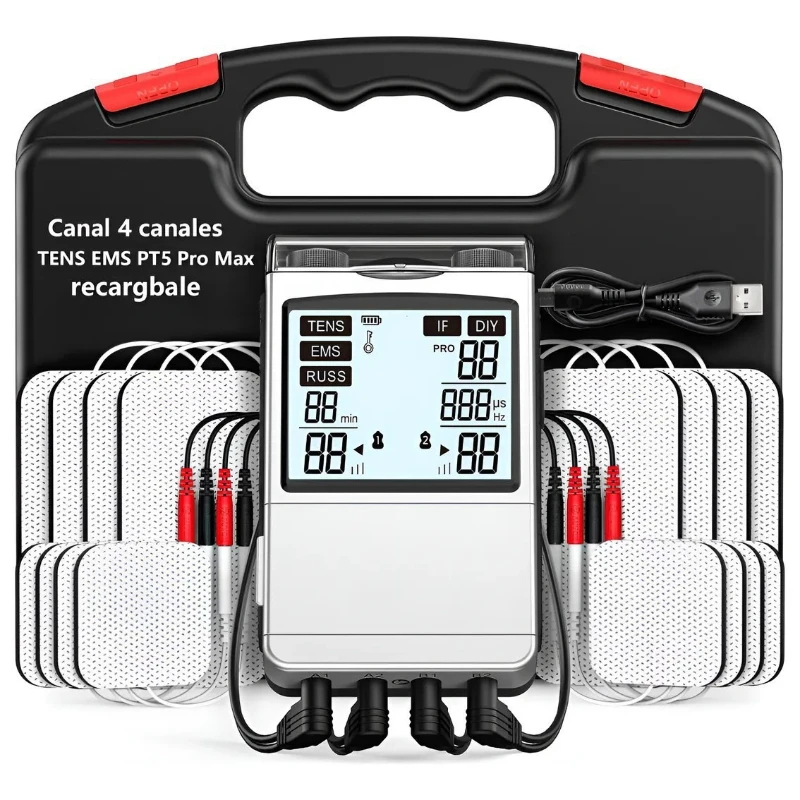 48 mode MH-1087 four-channel tens physiotherapy instrument DIY FM four-in-one acupoint massage muscle massager