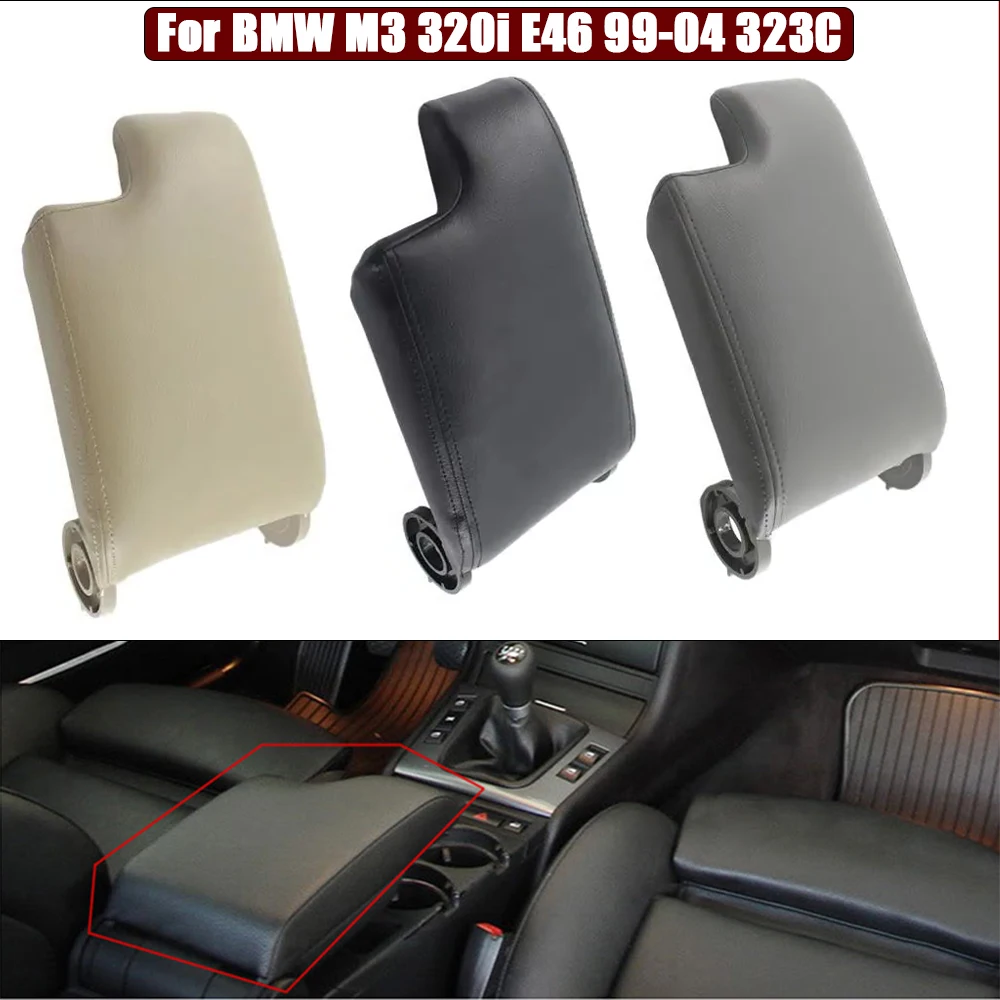 

Для BMW M3 320i E46 99-04 323Крышка для хранения подлокотника из искусственной кожи, салон автомобиля, центральная консоль, поручни, крышка, автозапчасти для интерьера