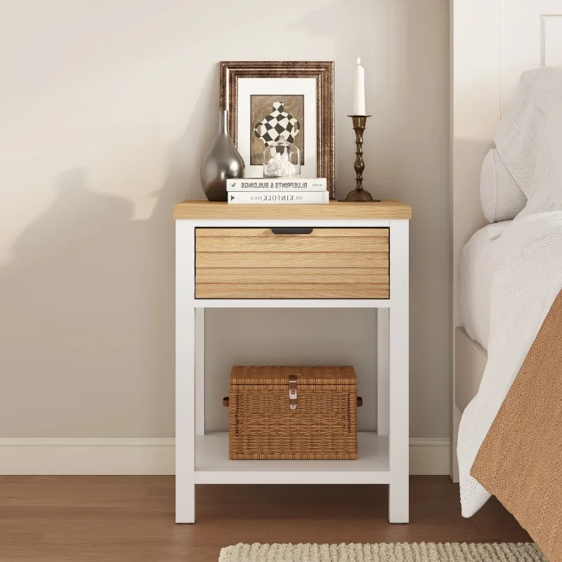 SL-ET1601 Nordic style solid wood single drawer bedside table multifunctional storage next to bedroom table