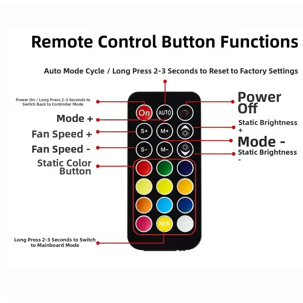 ARGB Computer Fan Controller 6Pin Interface With Wireless Remote Matching Hub For PC Case With 6pin Fan Ports/4pin LED Ports ﻿