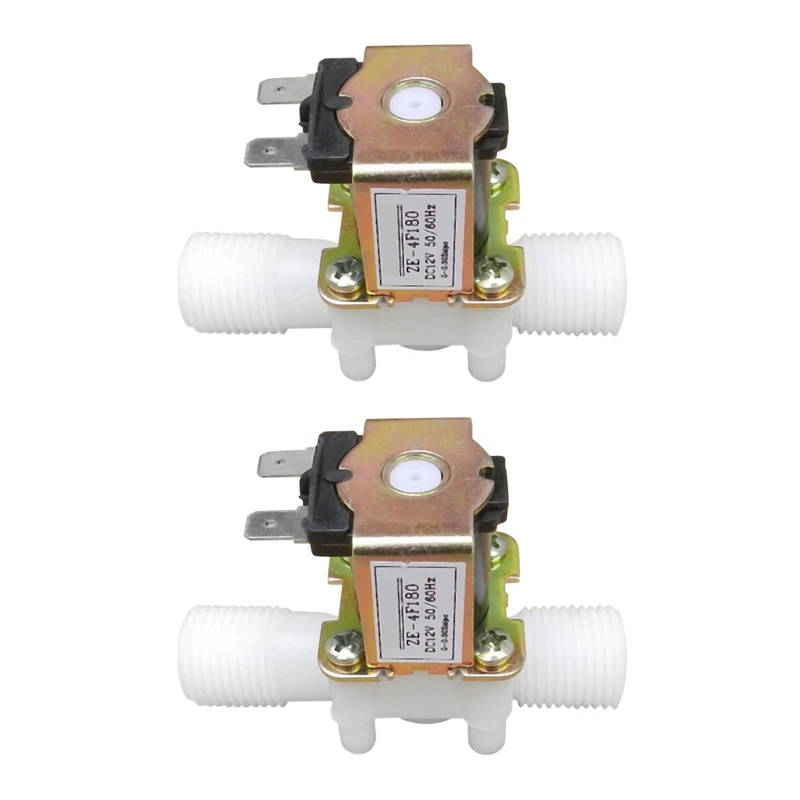 

2X 12V 1/2Inch N/C Plastic Electric Solenoid Valve Magnetic Water Air Normally Closed