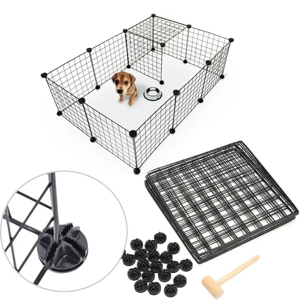 Pet Playpen Bunny Cage Fence DIY Small Animal Exercise Pen Crate Kennel Hutch for Guinea Pigs & Rabbits Upgrade Version