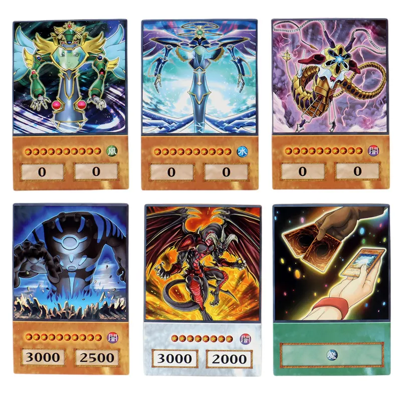 100Pcs Anime Style Yu-Gi-Oh Cards Blue Eyes Dark Magician Exodia Obelisk Slifer Ra Yugioh DS5 Classic Proxy DIY Card Kids Gift