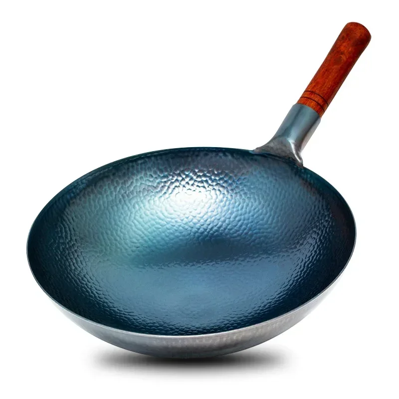 Master Handmade Iron Wok,Classic Chinese Traditional Forging Wok,No Chemical,Uncoated Wok Pan, Hand Hammered Wok