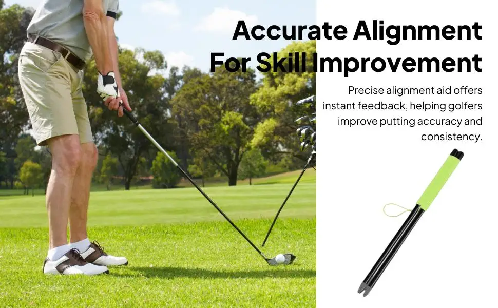 Golf Putting Aid String with Pegs Indoor Outdoor Use Accessory for Precision Trainer Tool Putting String Line Putting Guide Line