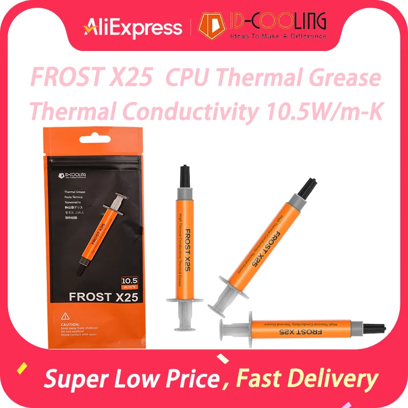 

ID-COOLING FROSTX25X05 CPU Heat Sink Paste 10.5W/m-K 6.5W/m-K Original CPU High-Performance GPU Cooling Thermal Grease 2g/3g/4g