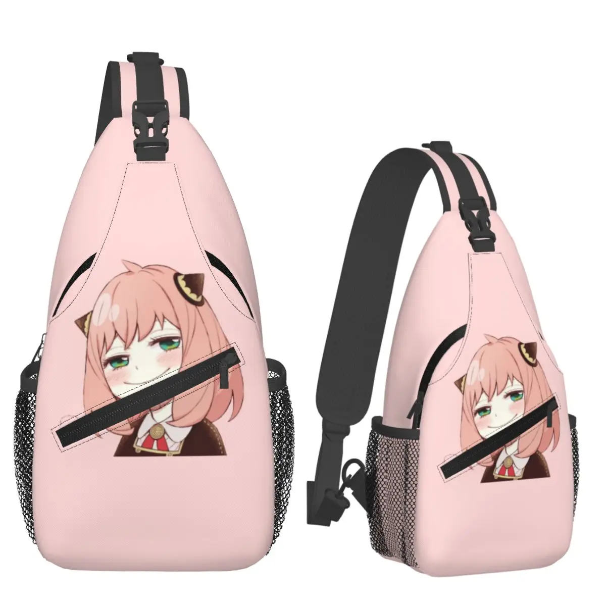 

Anya Smart Spy X Family Chest Bag Men Sling Crossbody Backpack Chest Bag Traveling Hiking Daypack Shoulder Bag