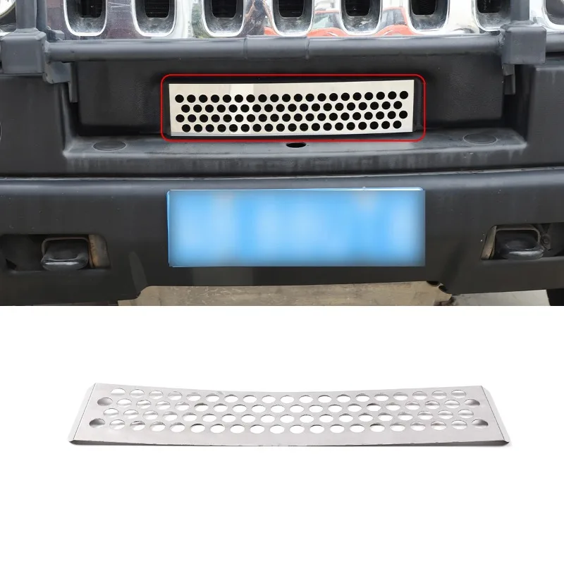 

For Hummer H2 2003-2009 Stainless Steel Silver Car Front Bumper Grille Air Intakes Cover Trim Sticker Car Accessories