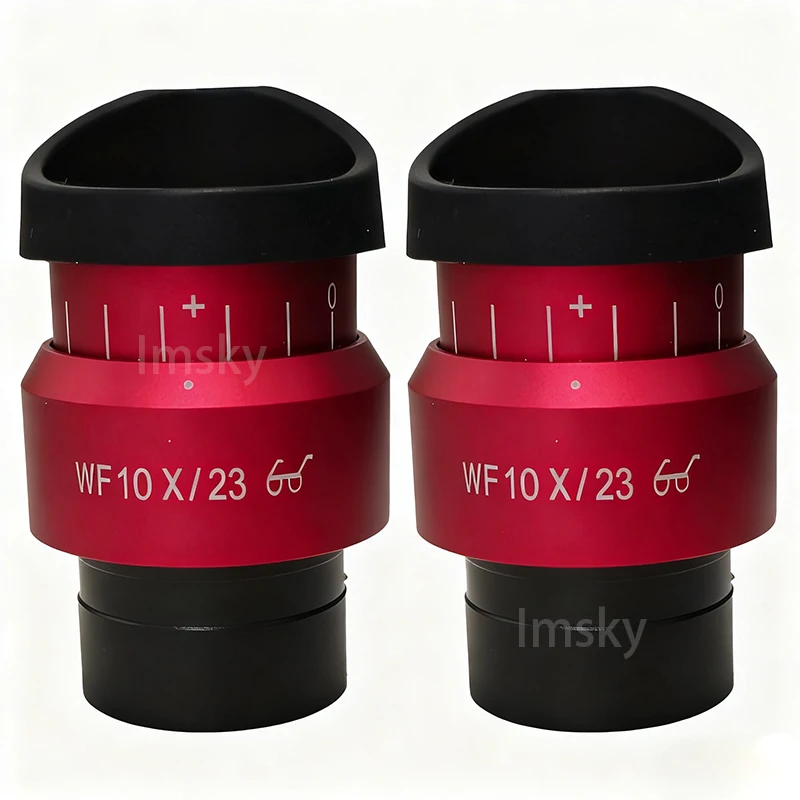 2PCS WF10X/23 Microscope Wide Angle Eyepiece Ocular Eyepoint Lens Adjustable Wide Field 30mm Widefield Microscope Eyepiece