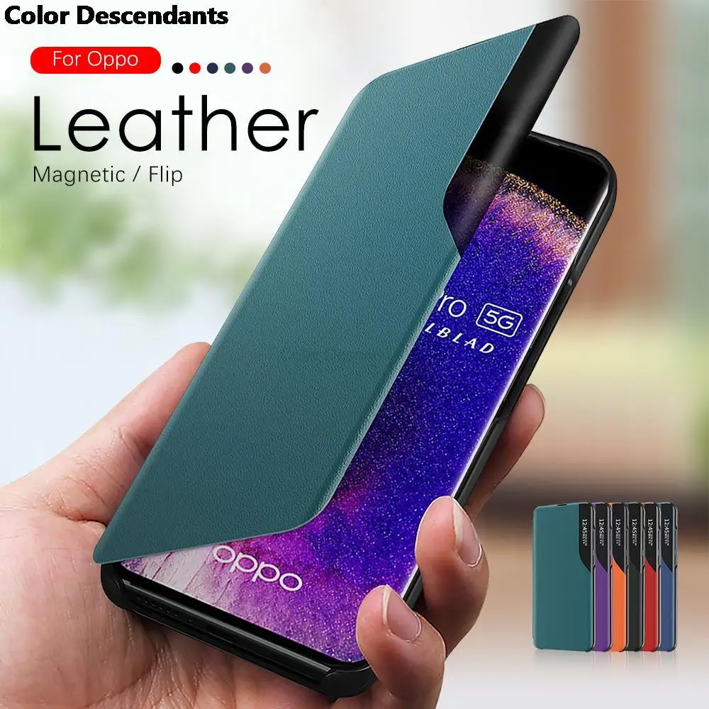 For OPPO Find X5 Pro 5G Flip Case Smart View Leather Phone Cover On Appo Orro FindX5 Find X 5 Pro 5G Magnetic Book Stand Coque