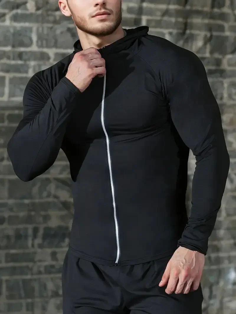 

Running sports jacket hooded men's fitness morning run basketball training quick drying jacket