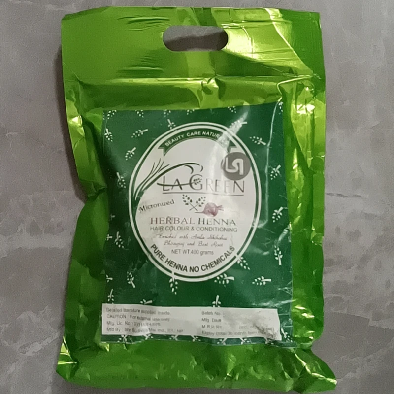 LAGREEN Auténtico tinte para el cabello de henna puro micronizado en Nepal enriquecido con Amla Shikakai Bhirngraj y el mejor color de cabello Natural de raíz