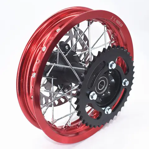 Motorcycle Rear Wheel 1.60- 10 inch aluminum Rims 10" with sprocket disc brake for small pit bike CRF Rear Wheels spare parts