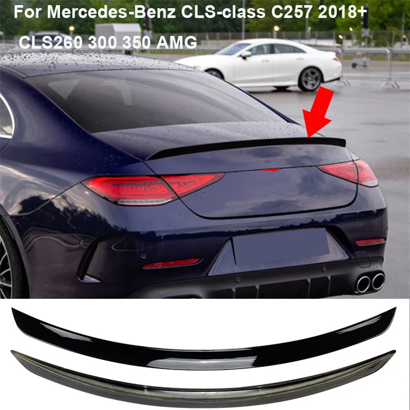 Rear Trunk Roof Spoiler For Mercedes-Benz CLS class C257 2018+ CLS260 300 350 AMG Tail Tailgate Splitter lip DUCK Tail DUCKBILL