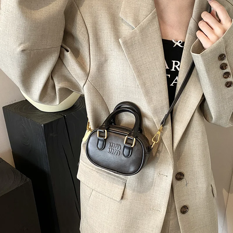 

Retro women's handbag, solid color, mini fashion, versatile, single shoulder crossbody bag