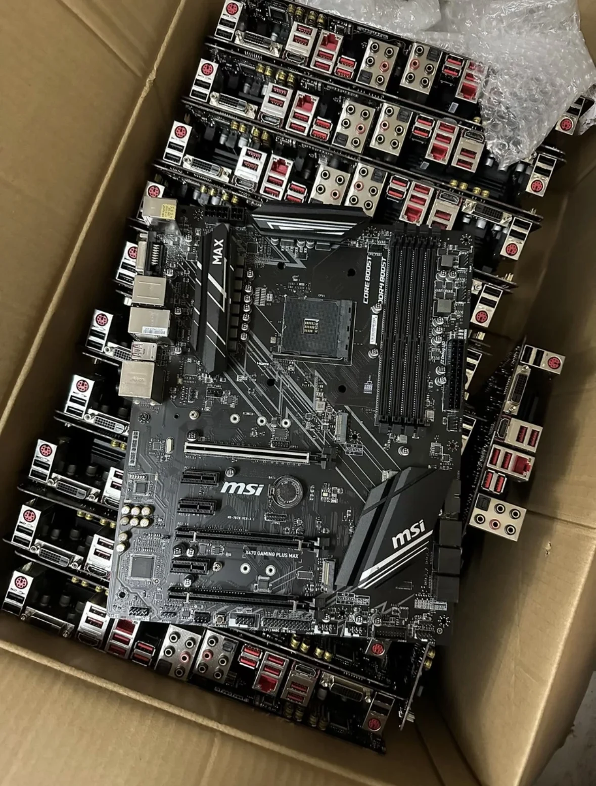 Msi X470 GAMING PLUS MAX large board double M.2 interface 90% new original disassembly machine with original baffle used test fu