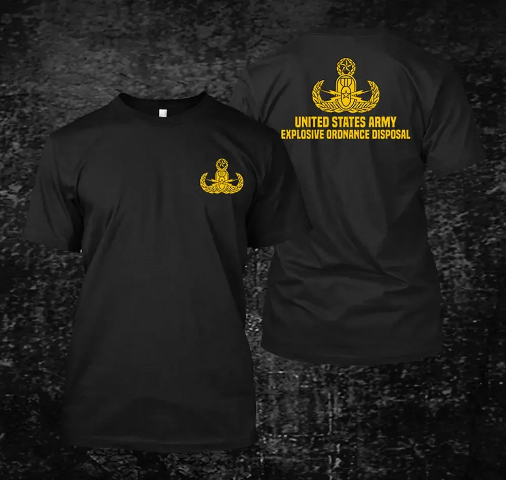 100% Cotton O-Neck Summer Short Sleeve Casual Mens T-shirt US Army EOD Logo - Custom T-Shirt Size S-5XL men clothing tops